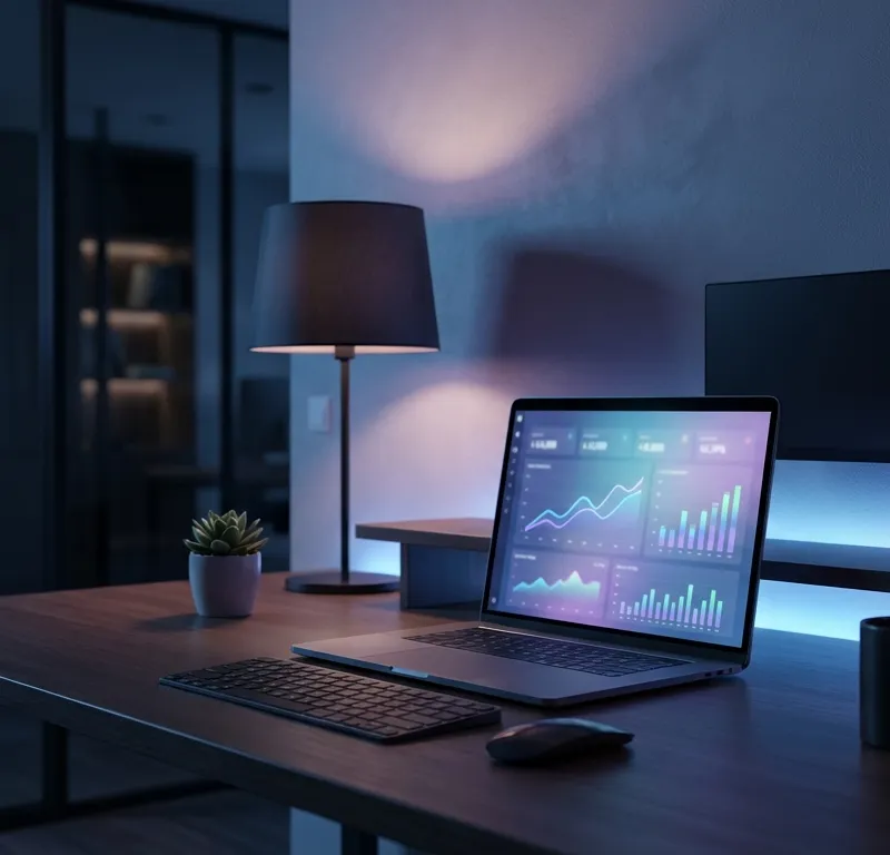 Healthcare practice website displayed on laptop screen with clean dashboard - representing digital presence optimization