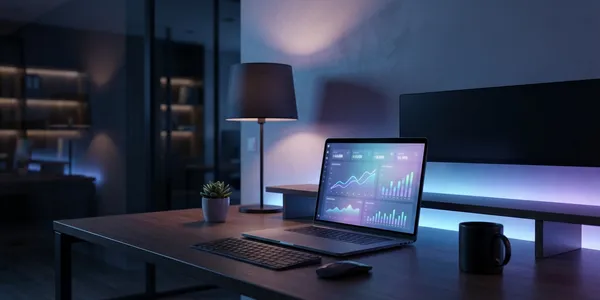 Healthcare practice website displayed on laptop screen with clean dashboard - representing digital presence optimization